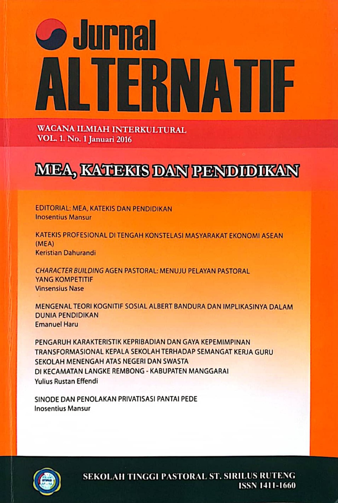 					View Vol. 1 No. 1 (2016): Jurnal ALternatif Wacana Ilmiah Interkultural
				